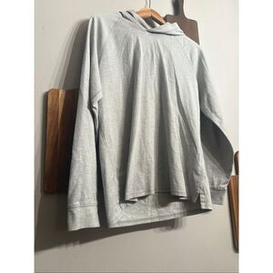 Vince Grey Slubbed Cotton Blend Raglan Long Sleeve Pullover Hoodie Size Medium